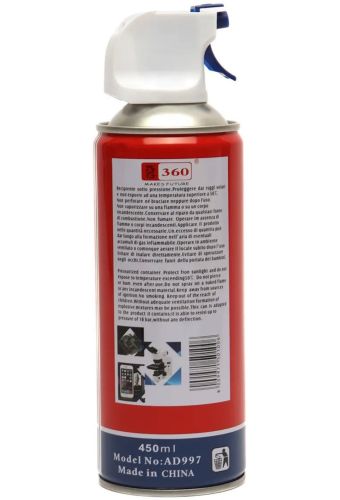 Очищуючий балон зі стисненим повітрям Giga 360 Air Duster Q24 450 мл пневматичний повітряний Очищувач для чищення техніки та електронних пристроїв