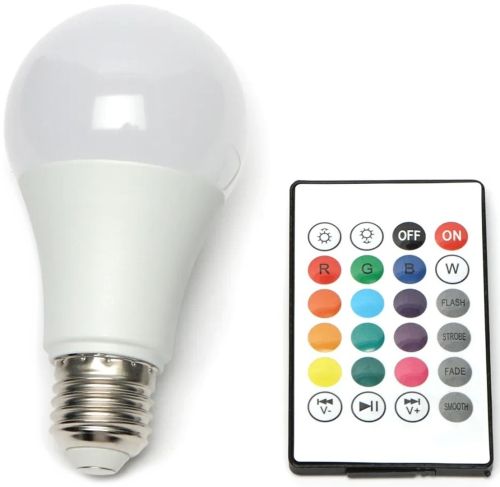 Светодиодная LED лампа Anslut Standard Bulb MAG-719 умная цветная RGB лампочка 16 цветов с патроном E27 регулируемой яркостью и пультом ДУ 9W