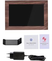 Цифрова акрилова фоторамка Photo Frame Frameo 10.1" 16 ГБ з Wi-Fi сенсорним IPS екраном розумна електронна рамка для фото відео з годинником Коричнева