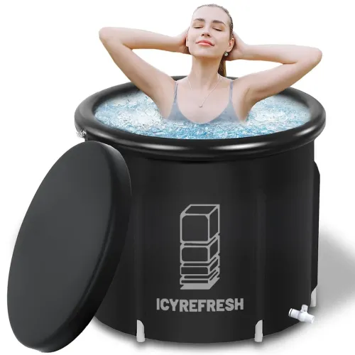 Надувна бочка для моржування Ice Bath Spa BF-300 300 л кругла каркасна ванна для крижаної терапії та відновлення, купіль для холодних ванн