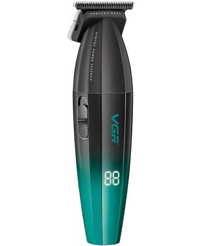 Акумуляторний тример для стрижки волосся VGR V-906 5W бездротова чоловіча машинка для окантовки бороди і вусів зі змінними насадками і дисплеєм USB