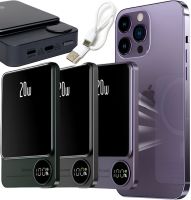 Бездротовий магнітний павербанк Power Bank Q9 20W MagSafe 10000 mAh зовнішній акумулятор USB Type-C Lightning зарядний пристрій для IOS Android