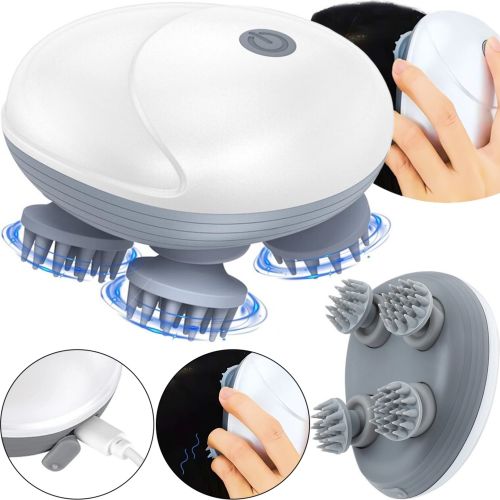 Бездротовий водонепроникний масажер Smart Scalp Massager QSK-701 для голови, шиї і плечей акумуляторний Media-Tech Mt6524 для кішок і собак Білий