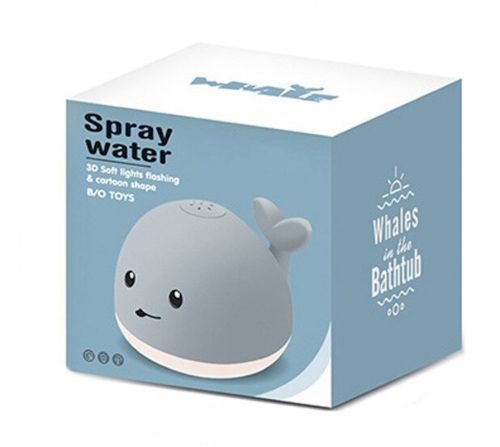 Детская игрушка для ванной светящийся кит Spray Water Bath Toy с подсветкой и фонтаном, Плавающая игрушка Кит спрей с фонтанчиком для купания малышей