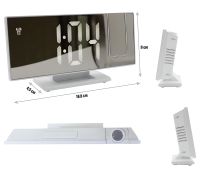 Електронні дзеркальні настільні годинники Gaosiio 3618LP з вбудованим проектором із зеленою LED підсвічуванням, Світлодіодні годинник з будильником