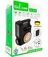 Переносная солнечная станция CcLamp CL-830 аккумуляторный LED фонарь повербанк с лампочкой и FM радио на солнечной батареи USB Bluetooth Power Bank