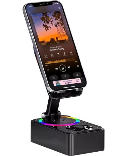 Тримач підставка для телефону з колонкою Microphone speaker set AND K18 - 2 бездротова Bluetooth колонка з тримачем і 2 мікрофонами для караоке