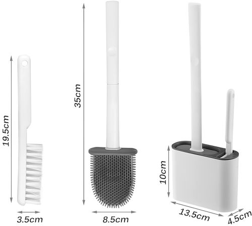 Набір щітка і йоржик Cleaner Toilet Brush Rd-5763 підвісний силіконовий гнучкий йоржик на підставці з кріпленням на стіну для чищення унітазу HA-179