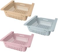Раздвижной органайзер в холодильник Stretchable Hanging Storage Rack TM18013 подвесной контейнер, выдвижная полка, корзинка для хранения продуктов