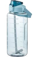 Спортивна пляшка з поїлкою для води Water Bottle Large Gym 2л портативна герметична пляшка з таймером, соломинкою і ручкою для занять спортом