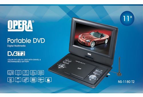 Цифровий DVD програвач 11 "Opera NS-1180 11" поворотний LCD плеєр, Автомобільна DVD-книга з Т2 тюнером, пультом ДУ і джойстиком TV USB SD OP-1180