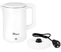 Електрочайник Domotec MS-5028 на 1.8 л настільний дисковий електричний чайник Domotec 1500W з індикатором роботи та автовідключенням від мережі Білий