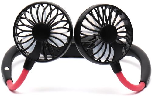 Портативний вентилятор на шию Neck Fan 360° бездротовий шийний спортивний охолоджувач 3 швидкості з акумулятором, LED-підсвічуванням і USB зарядкою