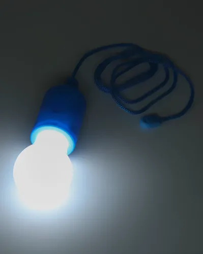 Подвесная LED лампа на шнурке Bailong BL-15418 портативный светодиодный фонарь на веревке, навесная лампочка на батарейках TY-6088 Холодный белый 