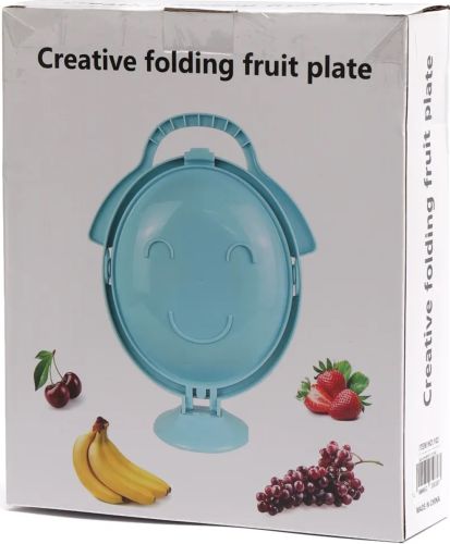 Складна тарілка для фруктів Creative Folding Fruit Plate багаторівнева Фруктовниця менажниця на 3 секції, розкладна підставка для закусок на кухню
