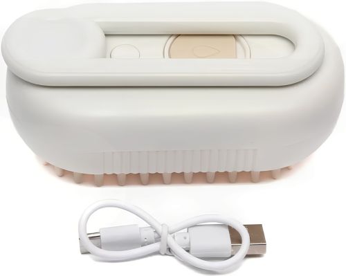 Парова щітка для котів і собак Steamy Pet Brush E-W3317 електрична гребінець з розпилювачем пара для вичісування шерсті тварин USB XL-889