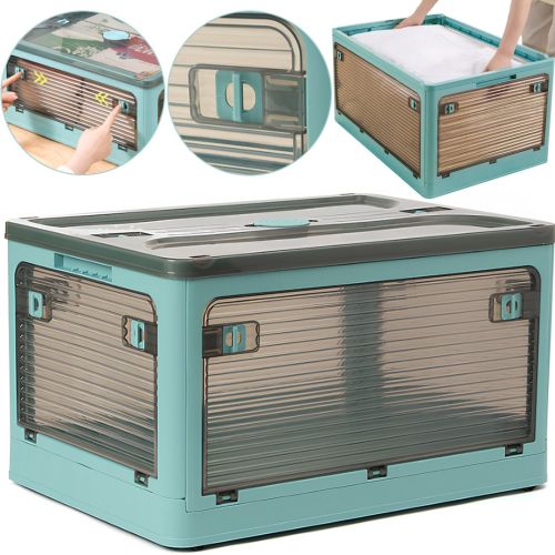 Складной прозрачный органайзер Joybos Foldable Storage Box 43х31х24 см раскладной пластиковый ящик на колесиках для хранения вещей, одежды и постельного