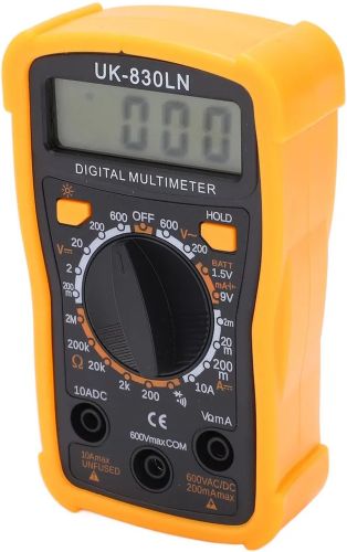 Цифровий мультиметр тестер Digital UK-830LN DT 830 lnv універсальний ручний тестер сили струму, напруги і опору з дисплеєм DT-830 Жовтий