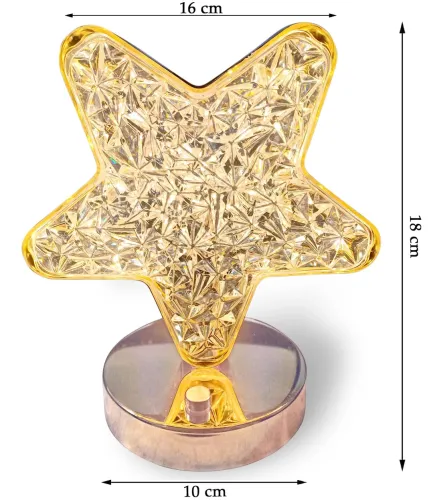 Настільна лампа-нічник Star Table Light PC-8207 сенсорний нічник зірка, світлодіодна лампа світильник із кристалами на акриловій підставці 3 режими
