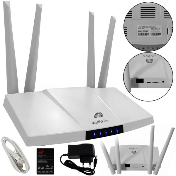 Бездротовий LTE маршрутизатор Dual Function B828 4G/5G 300 Мбіт/с зі слотом для SIM карти, акумуляторний Wi-Fi роутер до 300Mb/s 4 зовнішні антени