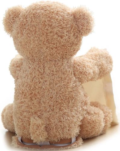Мягкая детская игрушка Peekaboo Bear плюшевый мишка 33 см музыкальный интерактивный играющий в прятки говорящий медведь от 6 месяцев Пикабу Бежевый 