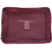 Набір дорожніх сумок органайзерів Secret Pouch 6 штук Бордові, чохли мішки для зберігання одягу у валізі, водонепроникні для подорожей laundry