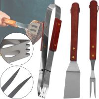 Набір приладдя Kemping Slim G-05 3в1 вилка лопатка щипці для барбекю, Кулінарний комплект GP-4280 3 предмети для пікніка з нержавіючої сталі