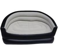 Надувний двомісний диван крісло Avenli 98139 Inflatable Sofa до 200 кг для відпочинку, Флокірований пуф ліжко XL-1134 138х87х71 см для дому