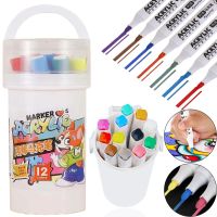 Професійний набір скетч маркерів Creative Acrylic Marker 12 шт для малювання у відрі, акрилові маркери фломастери лінери 12шт AND635-12 кольорів