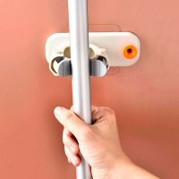 Настінний нековзний тримач органайзер для швабр і щіток Qstexpress Mopholder, Регульований самоклеючий тримач для швабр mop holder