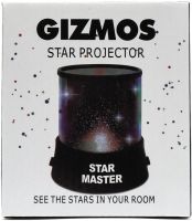 Нічник проектор зоряного неба Star Master gizmos дитячий настільний LED світильник, круглий космічний 3D нічник-проектор на батарейках USB Чорний