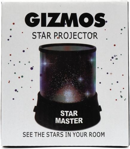 Нічник проектор зоряного неба Star Master gizmos дитячий настільний LED світильник, круглий космічний 3D нічник-проектор на батарейках USB Чорний