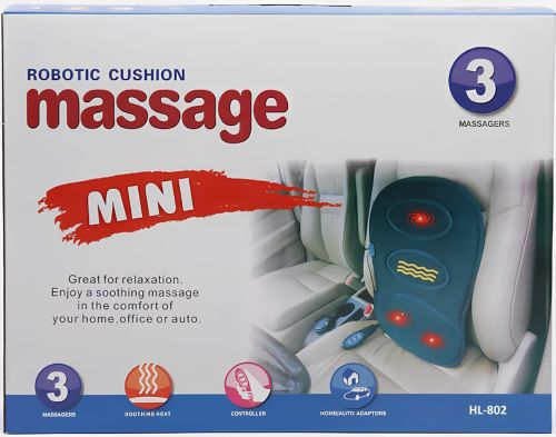 Масажна накидка для автомобіля Robotic Cushion Massage HL-802 вібраційна подушка масажер для спини і попереку з підігрівом на сидінні авто ly57