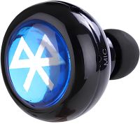 Бездротові стерео навушники AirBeats Bluetooth mini 4.0 Black Вакуумна гарнітура з вбудованим мікрофоном і шумозаглушенням для IOS і Android чорні
