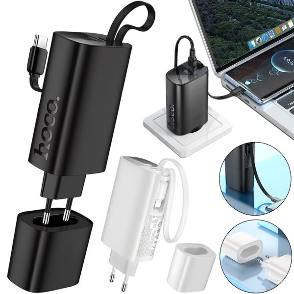 Мережевий зарядний пристрій Hoco J148 PD20W Power Bank 5000 mAh портативний зовнішній акумулятор Type-C повербанк з кабелем і адаптером для зарядки