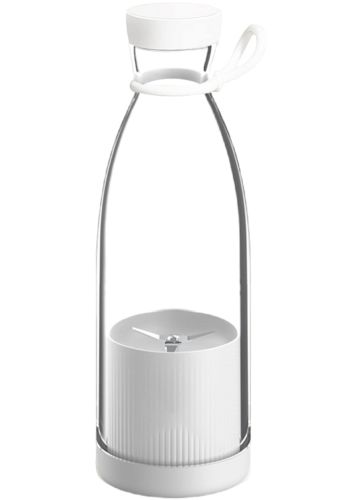 Портативний блендер в пляшці Mini Juicer 350 мл для смузі і соку, бездротовий переносний міні блендер, соковижималка, подрібнювач фруктів Білий