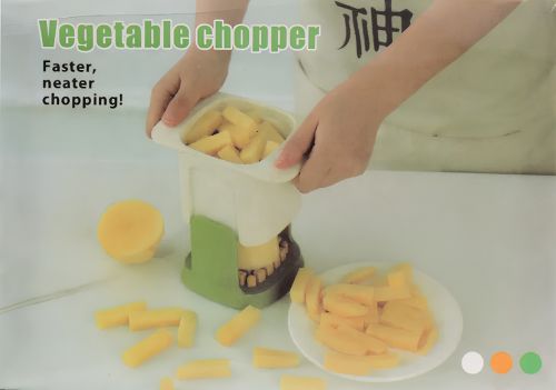Подрібнювач для овочів Vegetable Chopper 2 в 1 кухонна Ручна овочерізка з двома змінними насадками для нарізки картоплі на скибочки і кубики