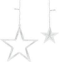 Внутренняя гирлянда штора Звезды Star Style теплый белый 2.5Х1 м 138 LED диодов WW, светодиодная гирлянда-занавес 12 звезд на окно 2.5мх1м 220V