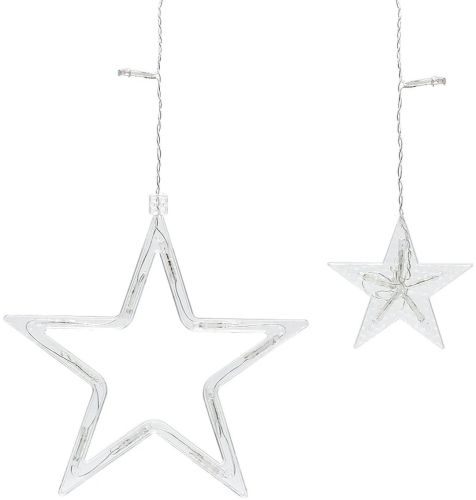 Внутренняя гирлянда штора Звезды Star Style теплый белый 2.5Х1 м 138 LED диодов WW, светодиодная гирлянда-занавес 12 звезд на окно 2.5мх1м 220V