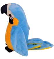 Інтерактивний папуга Talking Parrot K14802-3 22 см дитяча м'яка музична іграшка, повторюшка з мікрофоном на батарейках Блакитна, що говорить