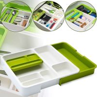 Універсальний розсувний органайзер Expandable drawer Organizer 34Х36.5х5.5 см для кухонних столових приладів, ложок і виделок у висувний ящик