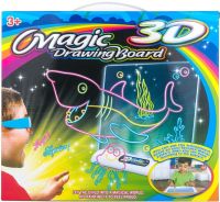 Магічна проекційна дошка для малювання з 3D ефектом 3D Magic Drawing Board, дитячий розвиваючий скляний набір з LED підсвічуванням від 3-х років