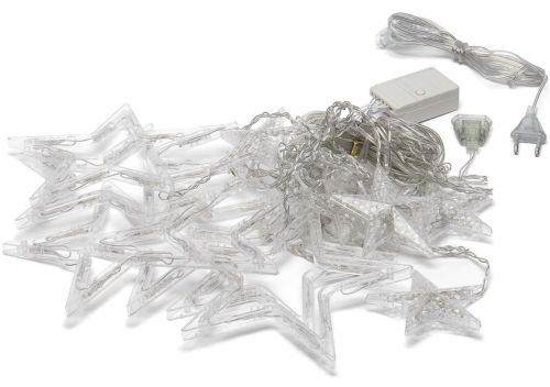 Внутренняя гирлянда штора Звезды Star Style теплый белый 2.5Х1 м 138 LED диодов WW, светодиодная гирлянда-занавес 12 звезд на окно 2.5мх1м 220V