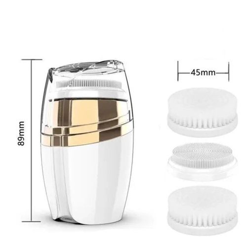 Акумуляторна масажна щітка 3 в 1 Sonic Facial Cleansing Drush With LT - 606 для особи з насадками, Професійна електрична щітка для вмивання