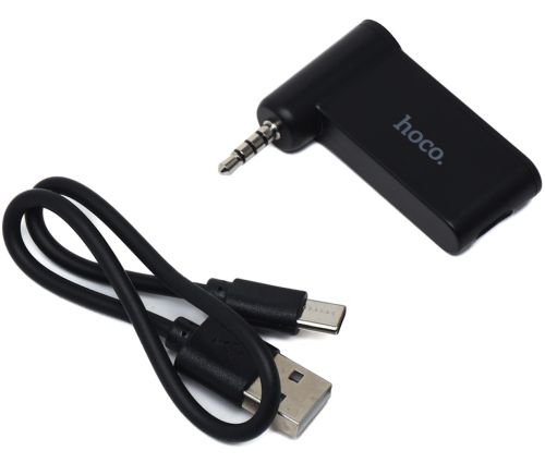 Автомобильный Bluetooth адаптер Hoco E58 140 mAh беспроводной трансмиттер для магнитолы, авто FM ресивер, модулятор в машину с блютуз AUX 3.5 мм