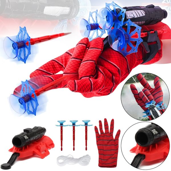 Дитяча іграшка рукавичка бластер Людина Павук Spider Wrist Transmitter AND-5659 іграшковий пістолет на руку з арбалетом і 3 присосками Спайдер мен