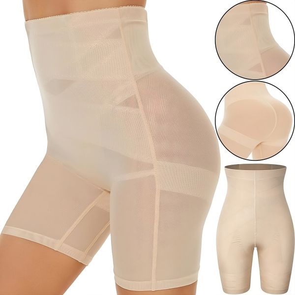 Стягуючі шорти для корекції фігури California Beauty Slim'n Lift, стягуюча жіноча білизна Слім енд ліфт Силует із завищеною талією бежеві