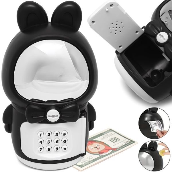 Дитяча електронна скарбничка сейф Space Piggy Bank 8662D з кодовим замком і купюроприймачем, сейф-скарбничка для паперових купюр і монет на батарейках