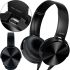 Накладні дротові навушники з гарнітурою Extra Bass MDR-XB450BT Black, Повнорозмірні навушники з MP3 плеєром і гарнітурою mini jack 3.5 mm чорні