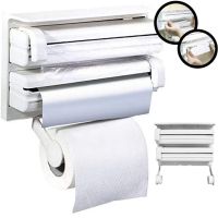 Кухонный тройной держатель Triple Paper Dispenser 3 в 1 для бумажных полотенец пищевой пленки и фольги Диспенсер органайзер Kitchen Roll (MA-53-20)